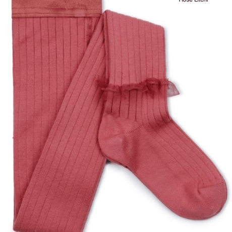 【Collégien】Gisèle Tulle Frill Ribbed Tights
