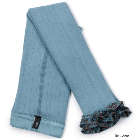 【Collégien】Catherine Liberty Ruffle Ribbed Footless Tights