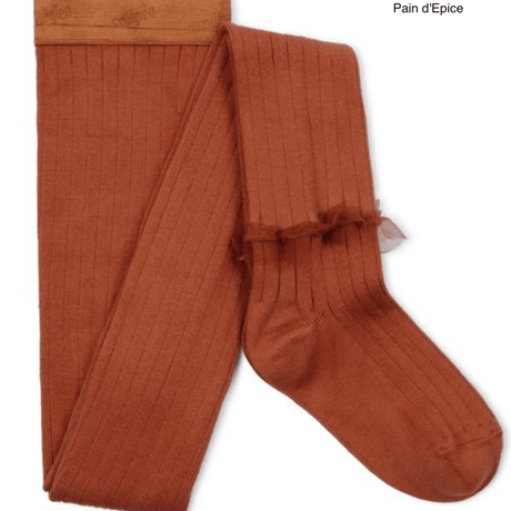 【Collégien】Gisèle Tulle Frill Ribbed Tights