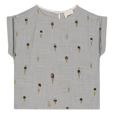 【STUDIO BOHEME PARIS】BLOUSE PRASLIN - GREY / ICE CREAM