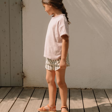 【STUDIO BOHEME PARIS】SHORTS GEORGETTE - GREEN STRIPES