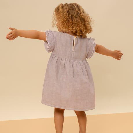 【STUDIO BOHEME PARIS】DRESS COUSINE - VIOLET STRIPES