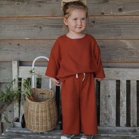 【Organic Zoo】Paprika Waffle Wide Leg Pants