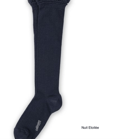 【Collégien】Adeline Pointelle Merino Wool Knee-high Socks with Merino Lace Trim