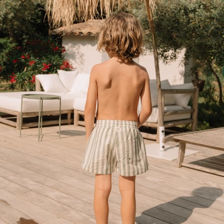 【STUDIO BOHEME PARIS】SWIMMING SHORTS CHICO - GREEN STRIPES