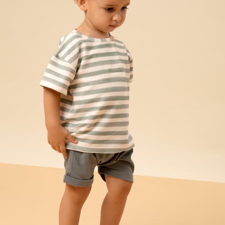【STUDIO BOHEME PARIS】T-SHIRT ORSO - GREEN STRIPES