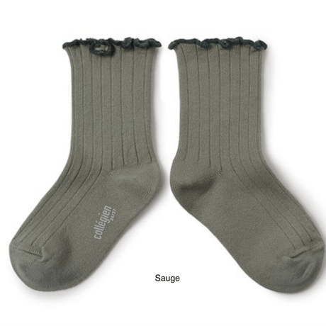 【Collégien】Delphine Lettuce Trim Ribbed Socks