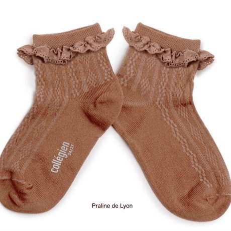 【Collégien】Marie-Antoinette Lightweight Pointelle Socks with Broderie Anglaise