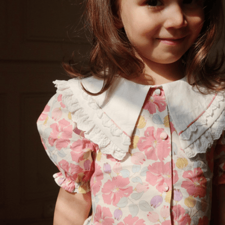 【Konges Sløjd】COEUR COLLAR SHIRT GOTS - FLEUR ANGLAISE