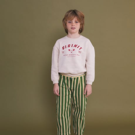 【Birinit Petit】Bee stripe denim pleated trousers / Pantalón pinzas vaquero raya Bee