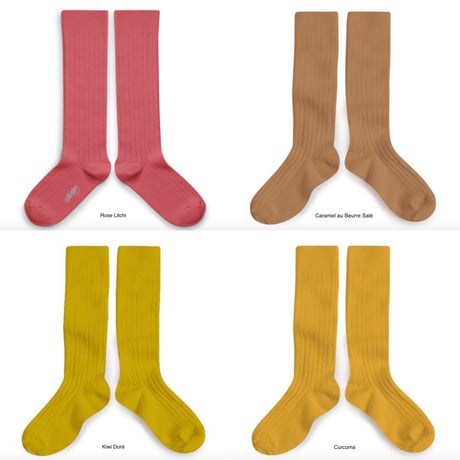 【Collégien】La Haute Ribbed Knee-high Socks