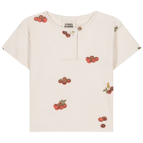 【STUDIO BOHEME PARIS】T-SHIRT ORSO - OFF WHITE / TOMATO