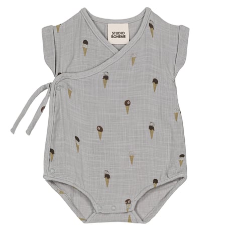 【STUDIO BOHEME PARIS】ROMPER NUAGE - GREY / ICE CREAM