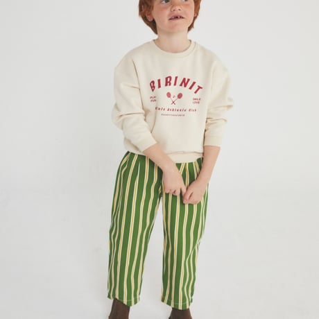 【Birinit Petit】Bee stripe denim pleated trousers / Pantalón pinzas vaquero raya Bee