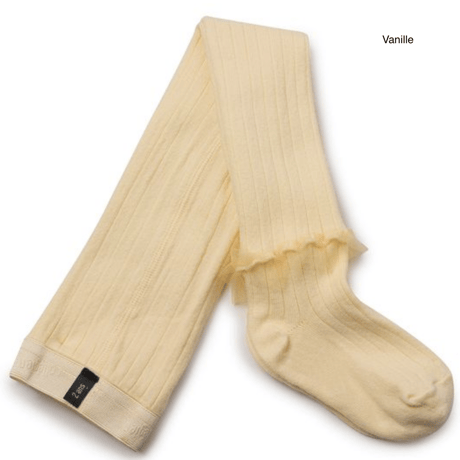 【Collégien】Gisèle Tulle Frill Ribbed Tights