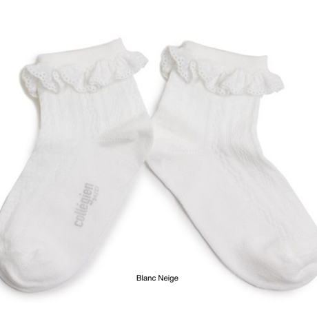 【Collégien】Marie-Antoinette Lightweight Pointelle Socks with Broderie Anglaise