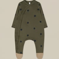 【Organic Zoo】Olive Dots Suit w/ contrast feet
