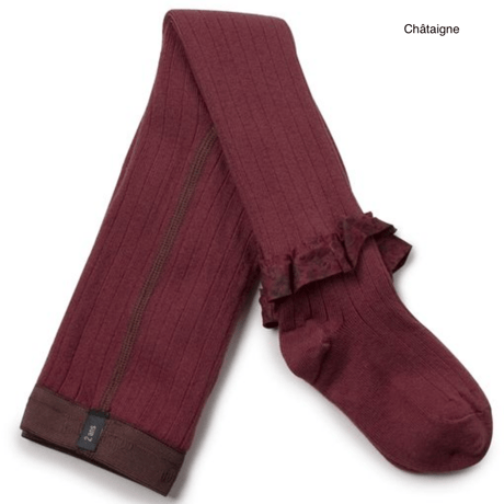 【Collégien】Clémence Liberty Ruffle Ribbed Tights