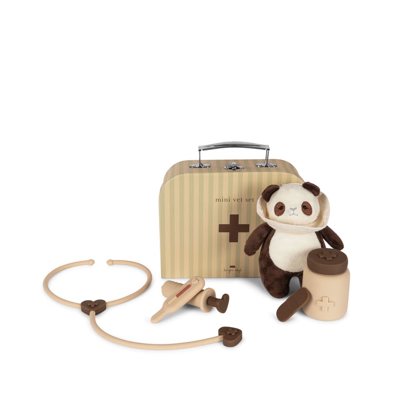 Konges Sløjd】VET SET PANDA SILICONE - BEIGE |