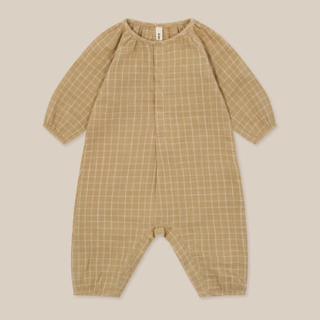 【Organic Zoo】Grid Check Wheat Onesie