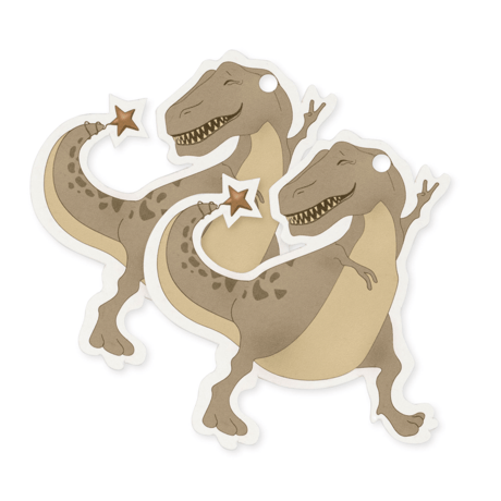 【Konges Sløjd】12 PACK GIFT TAGS FSC - DINO