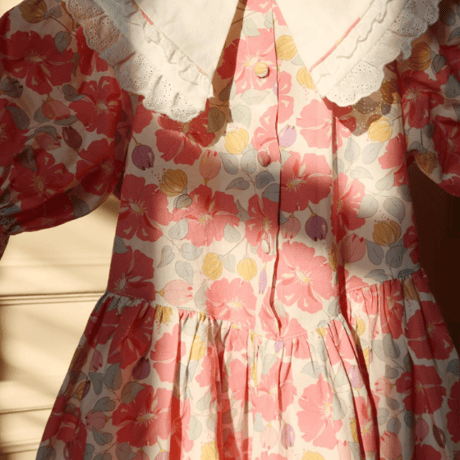 【Konges Sløjd】COEUR COLLAR DRESS GOTS - FLEUR ANGLAISE