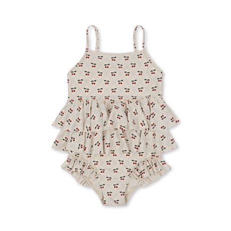 【Konges Sløjd】MANUCA FRILL SWIMSUIT - CHERRY MOTIF
