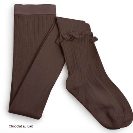 【Collégien】Chloé Lace Frill Ribbed Tights