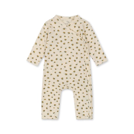 【Konges Sløjd】BASIC NEWBORN ONESIE GOTS - PEONIA LIMONE