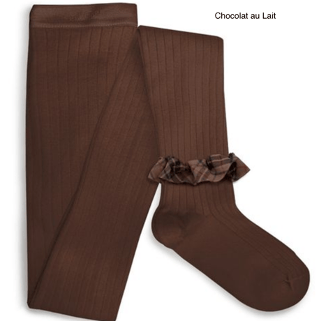 【Collégien】Adelaïde Tartan Ruffle Ribbed Tights