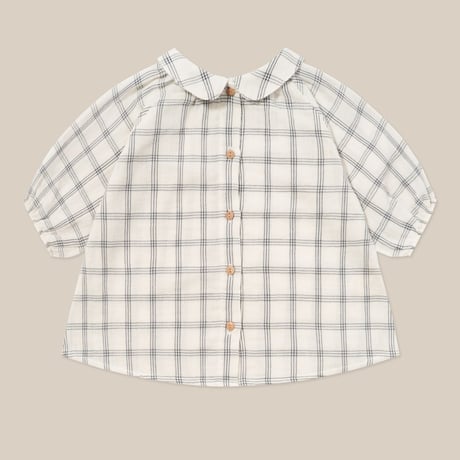 【Organic Zoo】Navy Window Check Collar Dress