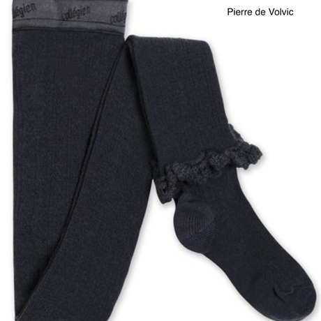 【Collégien】Daphné Pointelle Merino Wool Tights with Merino Lace Trim
