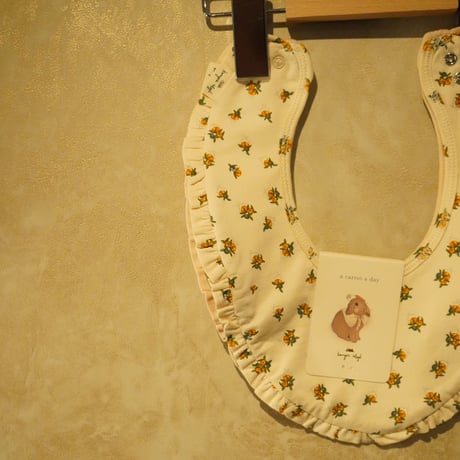 【Konges Sløjd】BASIC 2 PACK FRILL BIB - PEONIA LIMONE/BRAZILIAN SAND