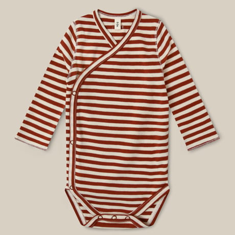 【Organic Zoo】Paprika Stripes Wrap Bodysuit