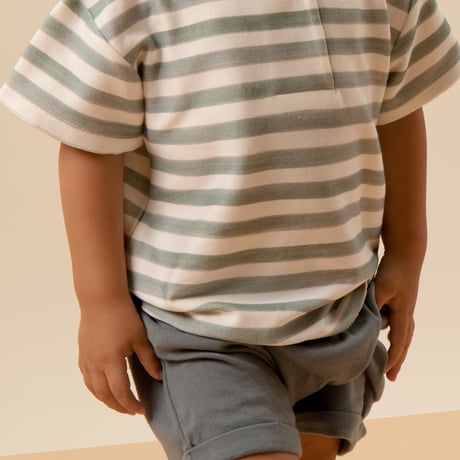 【STUDIO BOHEME PARIS】T-SHIRT ORSO - GREEN STRIPES