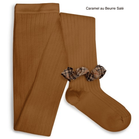 【Collégien】Adelaïde Tartan Ruffle Ribbed Tights