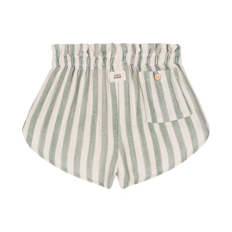 【STUDIO BOHEME PARIS】SHORTS GEORGETTE - GREEN STRIPES
