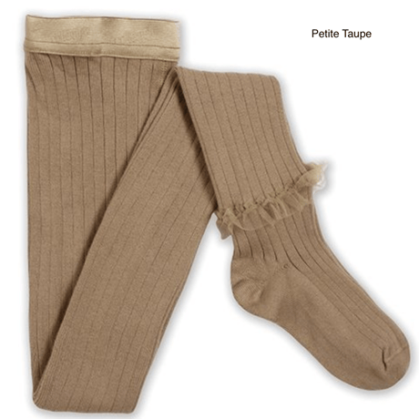 【Collégien】Gisèle Tulle Frill Ribbed Tights