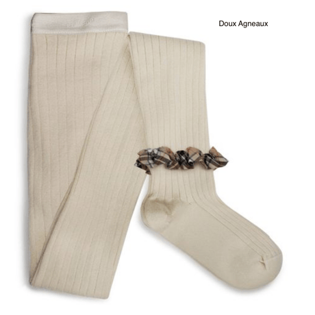 【Collégien】Adelaïde Tartan Ruffle Ribbed Tights