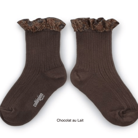 【Collégien】Charlotte Liberty Ruffle Ribbed Ankle Socks