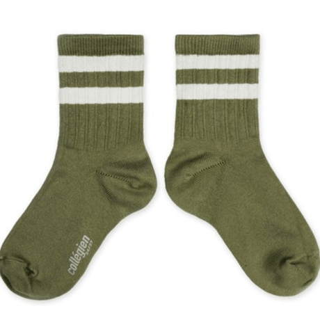 【Collégien】Nico Ribbed Varsity Crew Socks