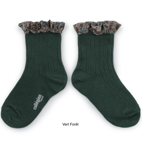 【Collégien】Charlotte Liberty Ruffle Ribbed Ankle Socks