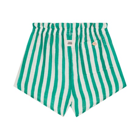 【STUDIO BOHEME PARIS】SHORTS GEORGETTE - GREEN STRIPES