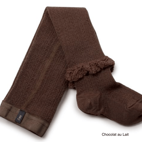 【Collégien】Daphné Pointelle Merino Wool Tights with Merino Lace Trim