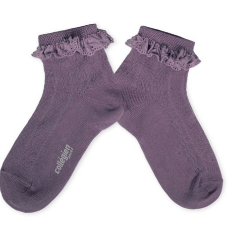 【Collégien】Marie-Antoinette Lightweight Pointelle Socks with Broderie Anglaise