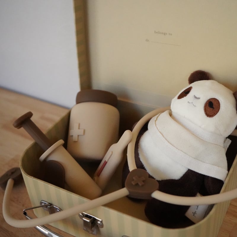 医系生物セット Konges Sløjd】VET SET PANDA SILICONE - BEIGE |