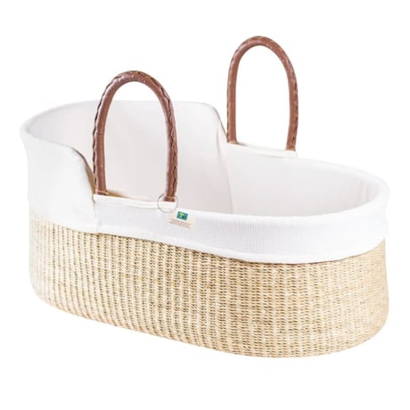 【Design Dua】Natural Bilia Bassinet Set(PiqueLiner& Plain cotton Sheet)