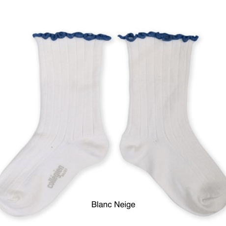 【Collégien】Delphine Lettuce Trim Ribbed Socks
