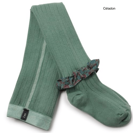 【Collégien】Clémence Liberty Ruffle Ribbed Tights