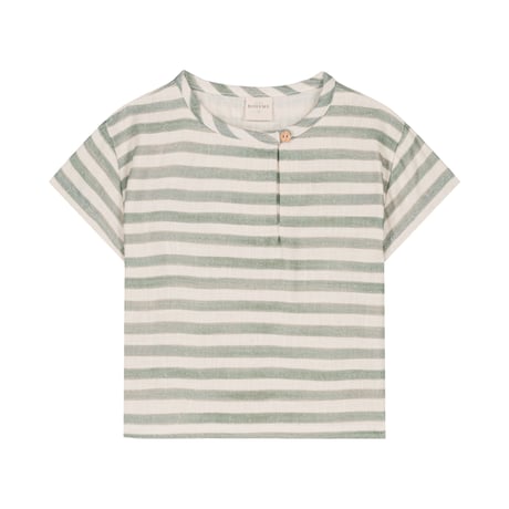 【STUDIO BOHEME PARIS】T-SHIRT ORSO GAZE - GREEN STRIPES